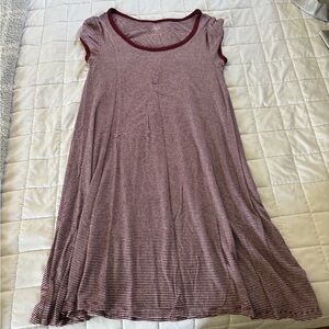 Striped Maroon and White Dress